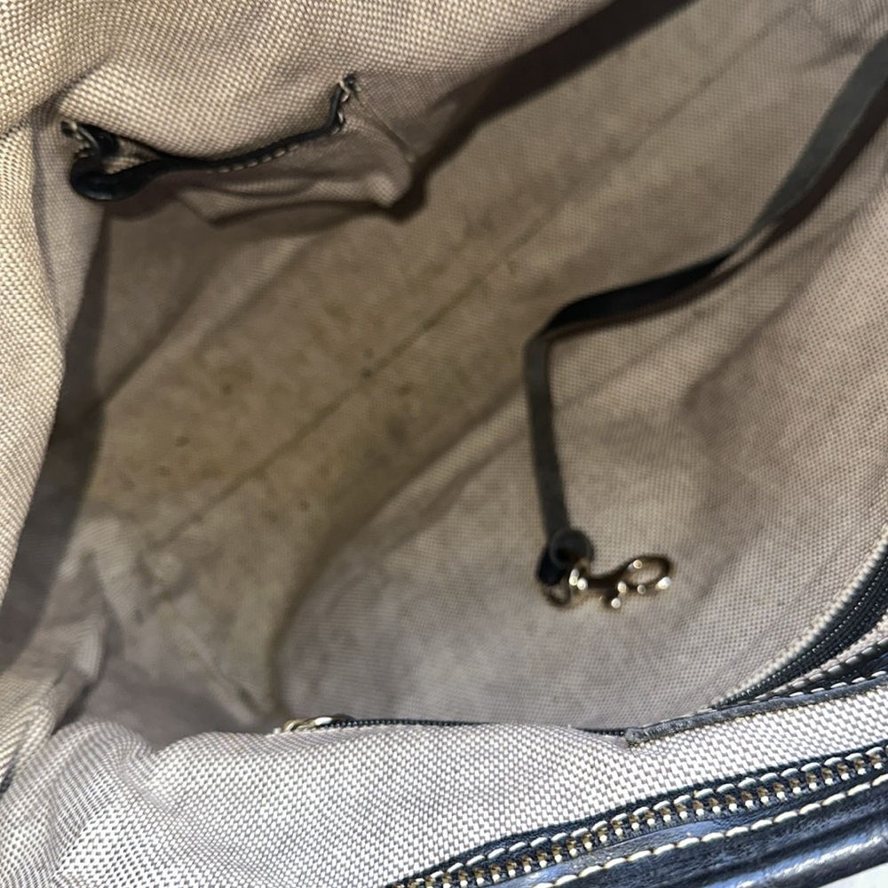 SET Dooney & Bourke Satchel CANVAS/LEATHER XLg TOTE & Crossbody Checkered Bag - Picture 9 of 16